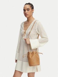 Calvin Klein Torebka Bold Ck Small LV04F3640G Beżowy. Brązowe torebki klasyczne Calvin Klein, bez wzorów, ze skóry, bez dodatków. Za 409,99 zł.