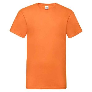 Koszulka Unisex Dla Dorosłych Z Dekoltem W Szpic. Brązowe bluzki FRUIT OF THE LOOM, l, bez wzorów, sportowe, bez kołnierzyka, bez ramiączek. Za 39,99 zł.