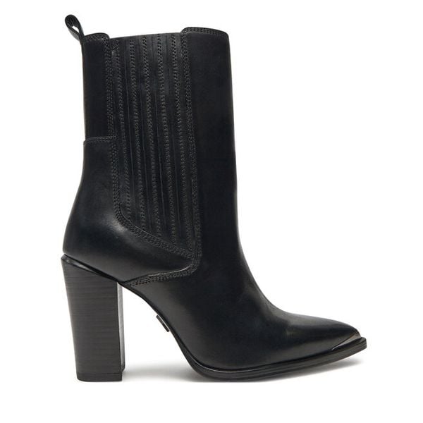 Botki Bronx. Czarne botki Bronx, bez wzorów, bez obcasa, na słupku, bez zapięcia. Za 449,99 zł.