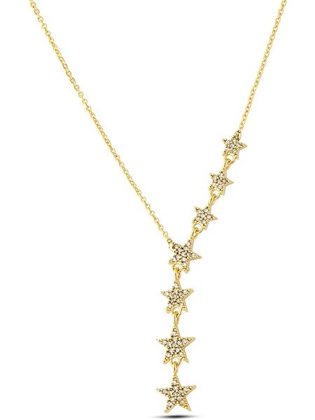 Atelier MIU Pozłacany naszyjnik z elementami ozdobnymi - dł. 49 cm rozmiar: onesize. Żółte naszyjniki Atelier MIU, z cyrkonią, pozłacane. Za 78,95 zł.