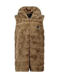 Geographical Norway Kamizelka polarowa "Uphemere" w kolorze szarobrązowym rozmiar: XL. Brązowe kamizelki Geographical Norway, xl, bez wzorów, z polaru, bez kołnierzyka, bez ramiączek, bez kaptura. Za 131,43 zł.