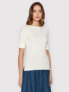 LAUREN RALPH LAUREN Bluzka 200654963036 Écru Regular Fit. Bluzki Lauren Ralph Lauren, xl, bez wzorów, z bawełny, bez kołnierzyka, bez ramiączek. Za 229,99 zł.