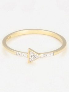 DIAMANTA Złoty pierścionek "Phie" z diamentami rozmiar: 52. Żółte pierścionki DIAMANTA, z diamentem, złote. Za 604,95 zł.