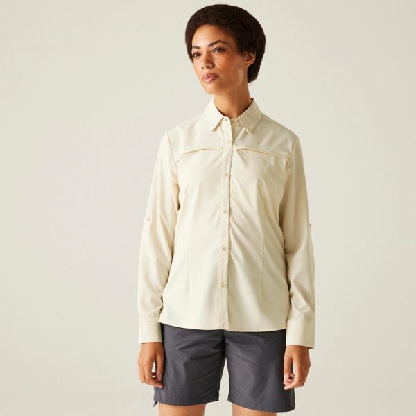 Koszula do chodzenia z długim rękawem damska Travel Packaway. Fioletowe koszule Regatta, s, bez wzorów, bez kołnierzyka, bez ramiączek. W wyprzedaży za 189,20 zł.