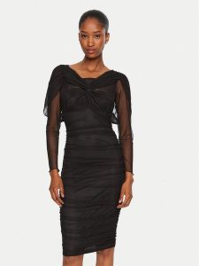 Rinascimento Sukienka koktajlowa CFC0121017003 Czarny Slim Fit. Czarne kombinezony Rinascimento, s, bez wzorów, z syntetyku, wizytowe, bez kołnierzyka, bez ramiączek. Za 549,99 zł.