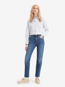 Levi's Dżinsy - Slim fit - w kolorze niebieskim rozmiar: W27/L32. Niebieskie jeansy Levi's®, z aplikacjami, z podwyższonym stanem. Za 262,91 zł.