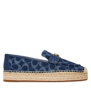 Espadryle Coach. Niebieskie espadryle Coach, bez wzorów, bez obcasa. Za 519,99 zł.