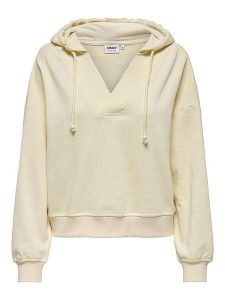 ONLY Bluza w kolorze beżowym rozmiar: XS. Brązowe bluzy ONLY, xs, bez wzorów, z kapturem. Za 70,24 zł.