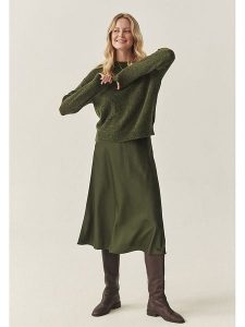 TATUUM Spódnica "Satini" w kolorze khaki rozmiar: 42. Brązowe spódnice Tatuum, na co dzień, bez wzorów, midi. Za 154,79 zł.