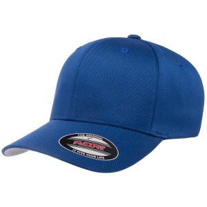 Wełniana Czapka Z Grzebieniem. Niebieskie czapki FLEXFIT, bez wzorów, z wełny, sportowe. Za 74,99 zł.
