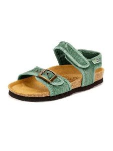 Natural world Sandały w kolorze zielonym rozmiar: 31. Zielone sandały Natural World, bez wzorów, z otwartym noskiem, bez obcasa, bez zapięcia. Za 121,99 zł.