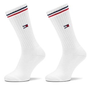 Skarpety długie Tommy Hilfiger. Białe skarpetki TOMMY HILFIGER, bez wzorów. Za 59,99 zł.