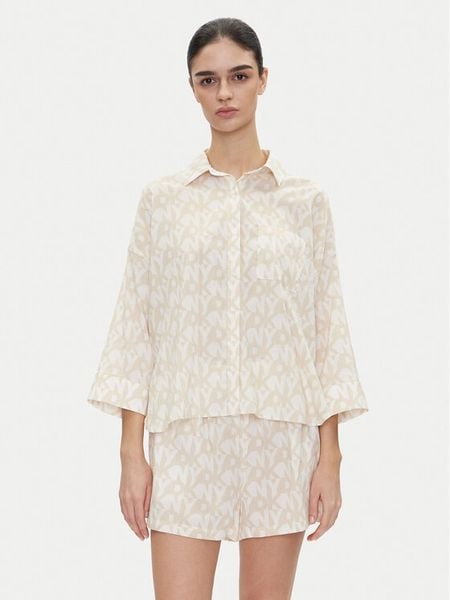 DKNY Piżama YI80048 Beżowy Regular Fit. Brązowe piżamy DKNY, bez wzorów, z bawełny, bez ramiączek. Za 449,99 zł.