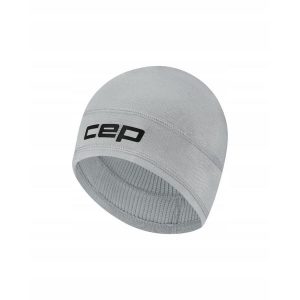 Ciepła zimowa czapka termiczna beanie unisex Core Run CEP. Szare czapki CEP, bez wzorów, z elastanu, sportowe. Za 79,00 zł.