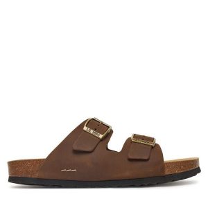 Klapki Josef Seibel. Brązowe klapki Josef Seibel, bez wzorów, bez obcasa. Za 239,99 zł.