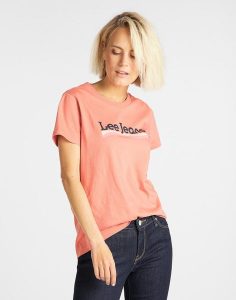 LEE CREW NECK TEE DAMSKII T-SHIRT PAPRIKA L41LETNI 112109063. T-shirty Lee, l, bez wzorów, bez kołnierzyka, bez ramiączek. Za 69,99 zł.