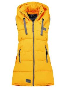 Geographical Norway Kamizelka pikowana "Dolbar" w kolorze żółtym rozmiar: L. Żółte kamizelki Geographical Norway, l, bez wzorów, bez kołnierzyka, bez ramiączek, bez kaptura. Za 192,33 zł.