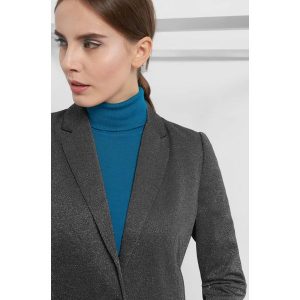 Marynarka z metaliczną nitką. Szare marynarki i żakiety marki Orsay, z nylonu, eleganckie. W wyprzedaży za 95,00 zł.