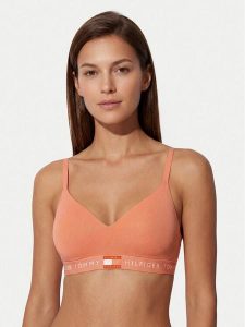 Tommy Hilfiger Biustonosz braletka Heritage Moulded Push-Up Bralette UW0UW05715 Pomarańczowy. Brązowe biustonosze TOMMY HILFIGER, bez wzorów, z bawełny. Za 169,99 zł.
