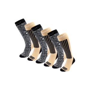 Skarpety narciarskie - Unisex - 6 par - Czarne wielokolorowe. Czarne skarpetki POEDERBAAS, bez wzorów, z wełny. W wyprzedaży za 329,62 zł.