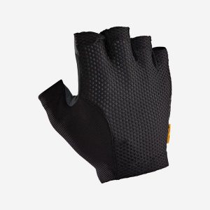 Rękawiczki rowerowe szosowe Van Rysel 920 Elastic Interface®. Czarne rękawiczki VAN RYSEL, bez wzorów. Za 199,99 zł.