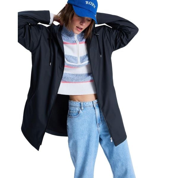 Dla Kobiety RAINING AGAIN Czarny. Szare kurtki Roxy, bez wzorów, z tkaniny, bez kaptura. Za 449,99 zł.