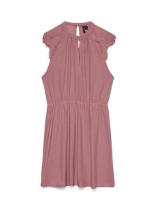 Vero Moda Sukienka w kolorze szaroróżowym rozmiar: L. Różowe sukienki Vero Moda, l, bez wzorów, z koronki, bez kołnierzyka, bez ramiączek, mini. Za 78,84 zł.