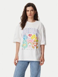 Adidas T-Shirt Care Bears KR1480 Biały Oversize. Białe t-shirty ADIDAS, xl, bez wzorów, z bawełny, bez kołnierzyka, bez ramiączek. Za 219,99 zł.
