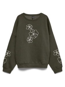 Vero Moda Bluza w kolorze khaki rozmiar: XS. Brązowe bluzy Vero Moda, xs, bez wzorów, z bawełny, bez kaptura. Za 144,95 zł.