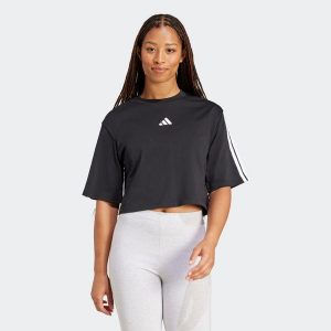 Koszulka z krótkim rękawem damska ADIDAS Gym & Pilates. Bluzki ADIDAS, s, bez wzorów, z bawełny, sportowe, bez kołnierzyka, bez ramiączek. Za 129,99 zł.