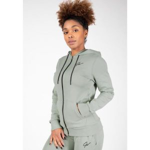 Bluza fitness damska Gorilla Wear Pixley Zipped Hoodie. Zielone bluzy GORILLA WEAR, xs, bez wzorów, bez kaptura. Za 239,00 zł.