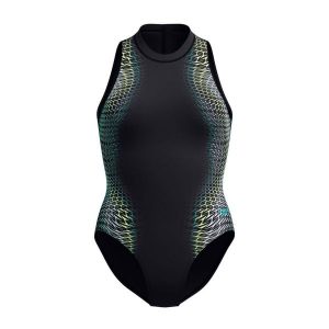 Damski kostium kąpielowy 1-częściowy Speedo Eco+ Placem Hydrasuit. Czarne stroje jednoczęściowe Speedo, bez wzorów. Za 324,50 zł.