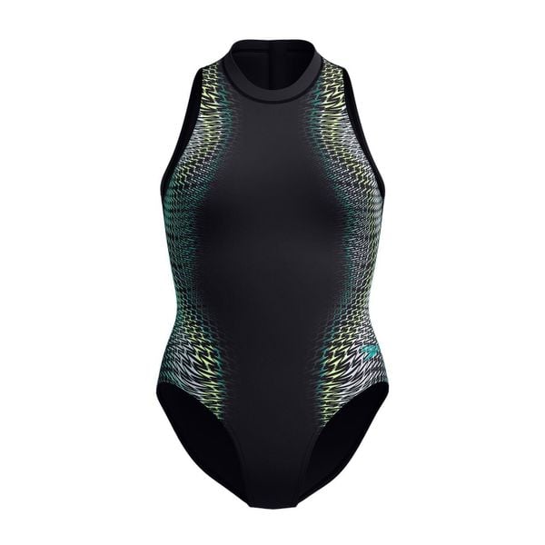 Damski kostium kąpielowy 1-częściowy Speedo Eco+ Placem Hydrasuit. Czarne stroje jednoczęściowe Speedo, bez wzorów. Za 291,38 zł.