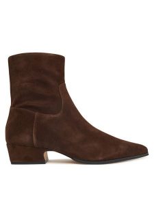 Nokwol Botki Dusty Brązowy. Brązowe botki Nokwol, bez wzorów, ze skóry, bez obcasa, na płaskiej podeszwie, bez zapięcia. Za 479,99 zł.