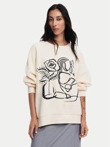 Desigual Bluza Patch 24WWSK06 Écru Oversize. Bluzy Desigual, m, bez wzorów, z bawełny, bez kaptura. Za 349,99 zł.