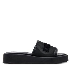 Klapki DKNY. Czarne klapki DKNY, bez wzorów, bez obcasa. Za 359,99 zł.