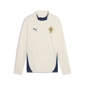 Młodzieżowa bluza treningowa z zamkiem 1/4 Portugalia PUMA. Brązowa kurtki Puma, l, bez wzorów, bez kaptura. Za 309,00 zł.
