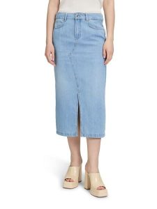 CARTOON Spódnica dżinsowa w kolorze błękitnym rozmiar: 40. Niebieskie spódnice Cartoon, na co dzień, bez wzorów, z bawełny, klasyczne, midi. Za 130,99 zł.