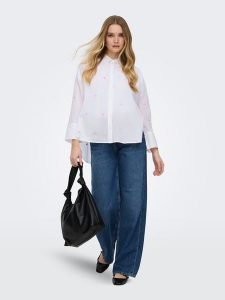 ONLY Koszula w kolorze białym rozmiar: S. Białe koszule ONLY, s, bez wzorów, z bawełny, bez kołnierzyka, bez ramiączek. Za 88,64 zł.