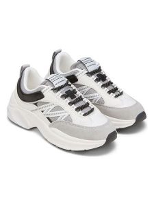 Marc O´Polo Skórzane sneakersy w kolorze biało-szarym rozmiar: 38. Białe trampki bez wzorów, bez zapięcia. Za 349,45 zł.