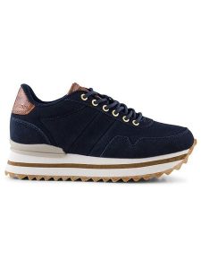 WODEN Skórzane sneakersy "Nora III" w kolorze granatowym rozmiar: 39. Niebieskie trampki Woden, bez wzorów, z materiału, bez zapięcia. Za 267,92 zł.