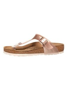 Birkenstock Japonki "Gizeh" w kolorze miedzianym rozmiar: 41. Brązowe klapki Birkenstock, bez wzorów, z otwartym noskiem, bez obcasa. Za 200,60 zł.