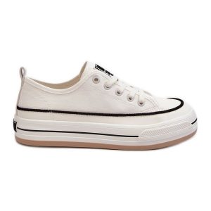 Damskie Trampki Big Star NN274205 Białe. Białe trampki bez wzorów, bez zapięcia. Za 224,56 zł.