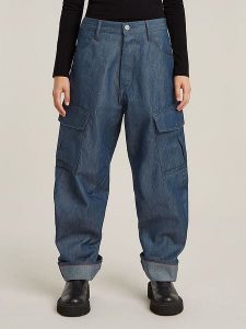 G-Star Dżinsy "Cargo 3D" - Boyfriend fit - w kolorze niebieskim rozmiar: W26/L28. Niebieskie jeansy G-Star, z aplikacjami. Za 347,95 zł.