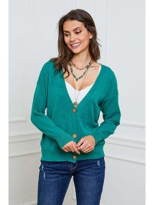 So Cachemire Kardigan "Gino" w kolorze zielonym rozmiar: S. Zielone kardigany So Cachemire, z kaszmiru. Za 187,99 zł.