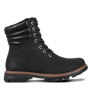 Trapery Luhta. Czarne buty zimowe Luhta, bez obcasa, bez zapięcia. Za 449,99 zł.