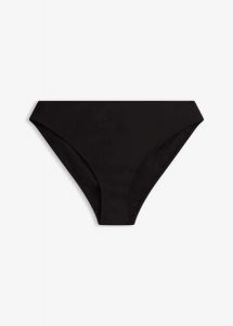 Figi bikini z wysoko wyciętymi nogawkami (zestaw 2 szt.). Czarne figi bonprix, bez wzorów. Za 31,98 zł.