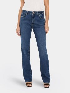 ONLY Jeansy Jaci 15296923 Niebieski Straight Fit. Niebieskie jeansy ONLY, bez wzorów, z bawełny. Za 179,99 zł.