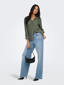 ONLY Koszula w kolorze khaki rozmiar: M. Brązowe koszule ONLY, m, bez wzorów, bez kołnierzyka, bez ramiączek. Za 125,85 zł.
