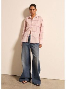 STEFANEL Koszula w kolorze jasnoróżowym rozmiar: M. Różowe koszule Stefanel, m, bez wzorów, z bawełny, bez kołnierzyka, bez ramiączek. Za 130,99 zł.